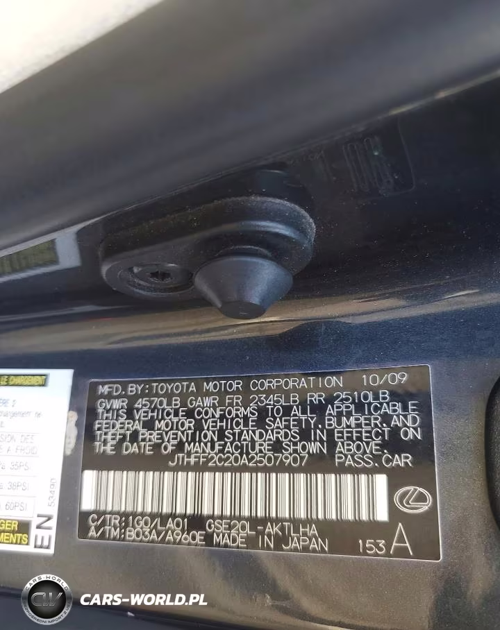 2010 Lexus Is 250C Base VIN:JTHFF2C20A2507907 - 12