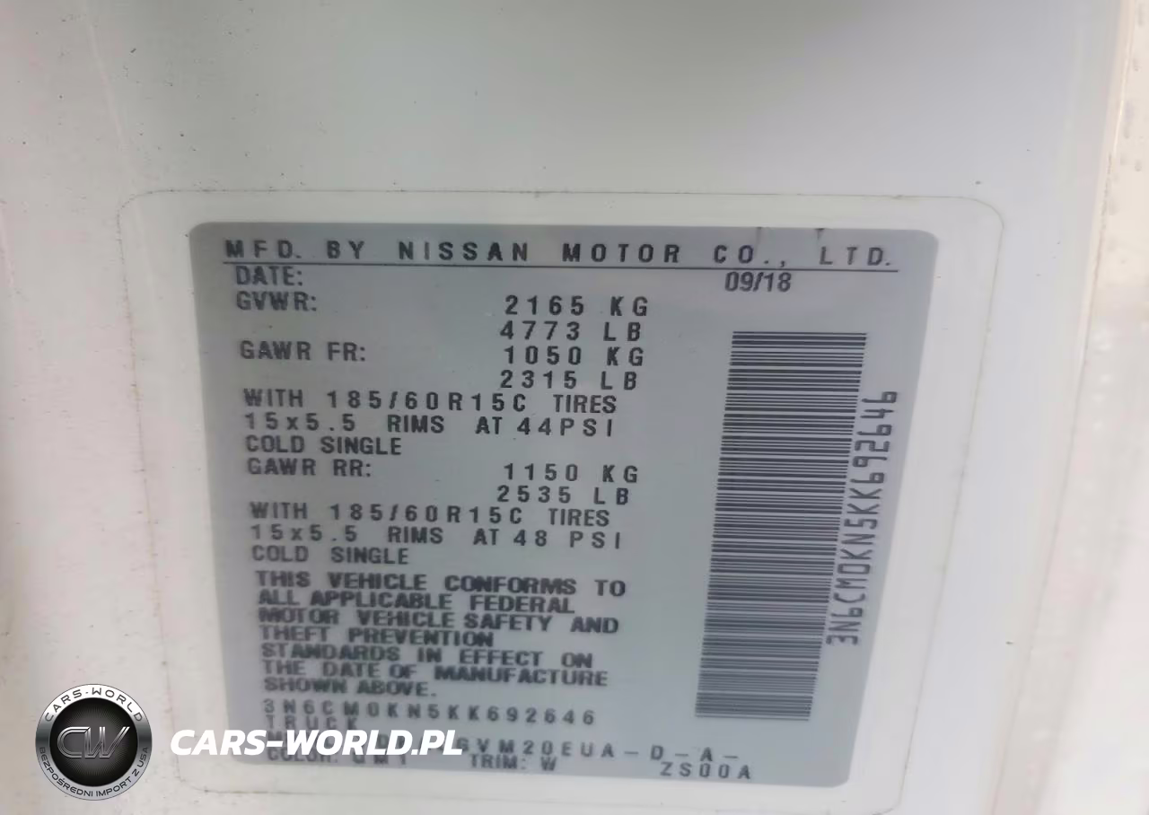 2019 Nissan Nv200 Sv VIN:3N6CM0KN5KK692646 - 12