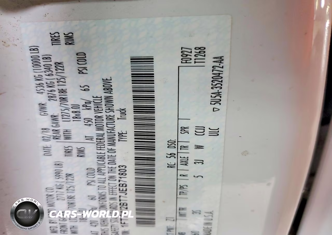 2018 Ford F250 Super Duty VIN:1FT7W2BT7JEB71803 - 13