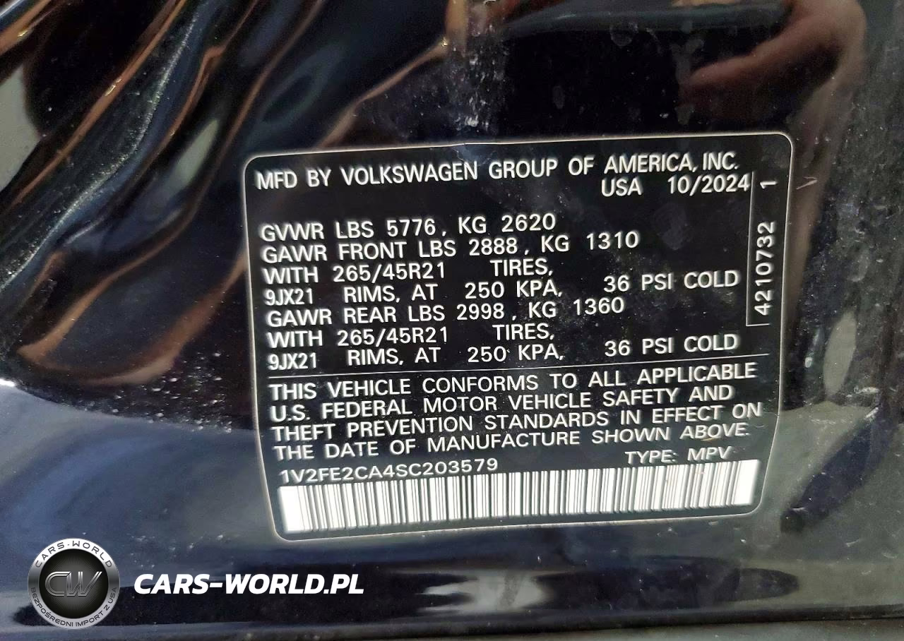 2025 Volkswagen Atlas Cross Sport Sel Premium R-Line VIN:1V2FE2CA4SC203579 - 13