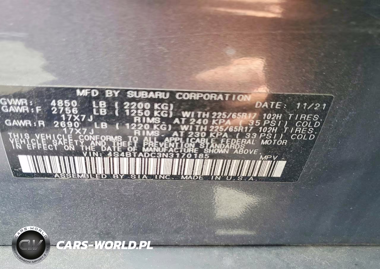 2022 Subaru Outback Premium VIN:4S4BTADC3N3170185 - 12