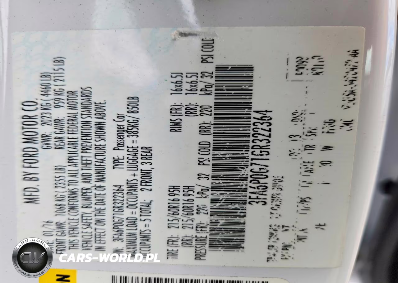 2016 Ford Fusion S VIN:3FA6P0G71GR322364 - 13