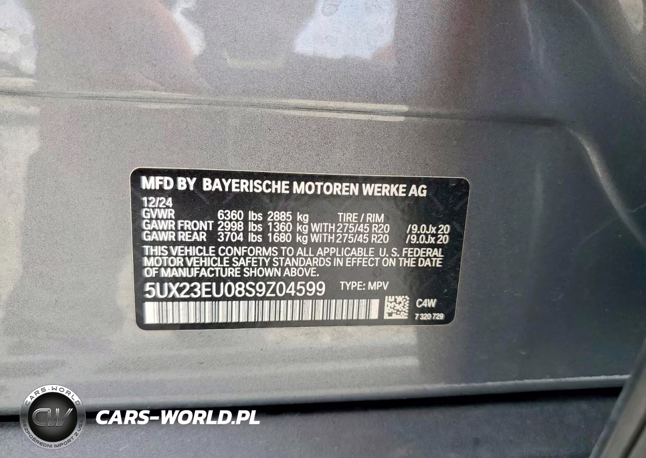 2025 BMW X5 xDrive40I VIN:5UX23EU08S9Z04599 - 13