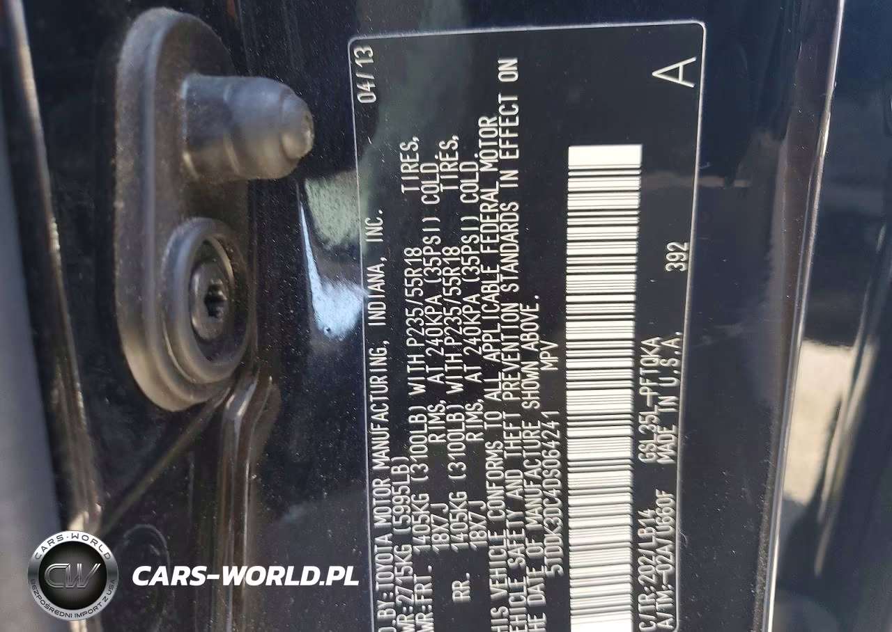 2013 Toyota Sienna Xle 7-Passenger VIN:5TDDK3DC4DS064241 - 13