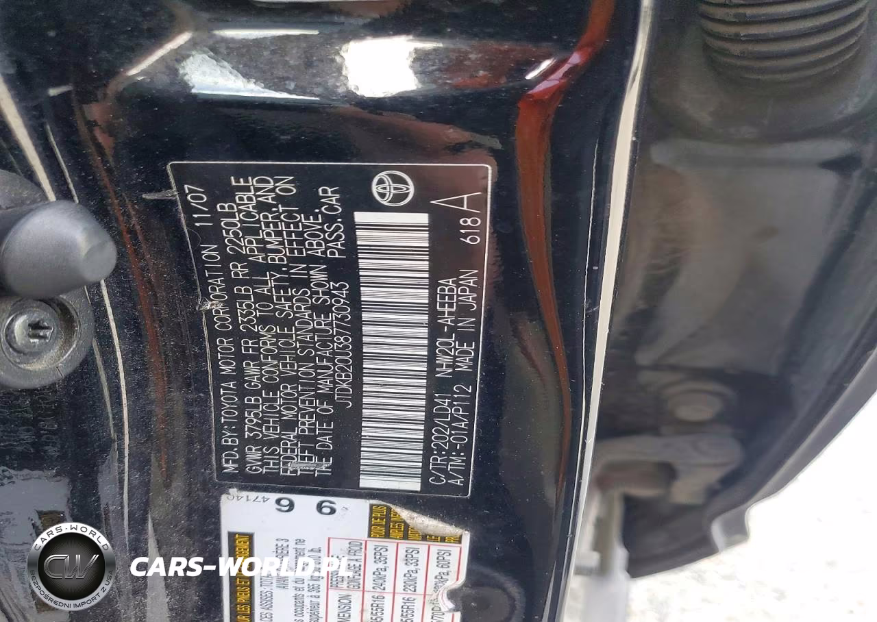 2008 Toyota Prius Touring VIN:JTDKB20U387730943 - 13