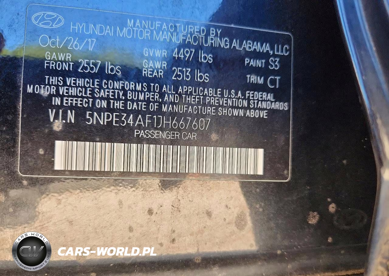 2018 Hyundai Sonata Sport VIN:5NPE34AF1JH667607 - 12
