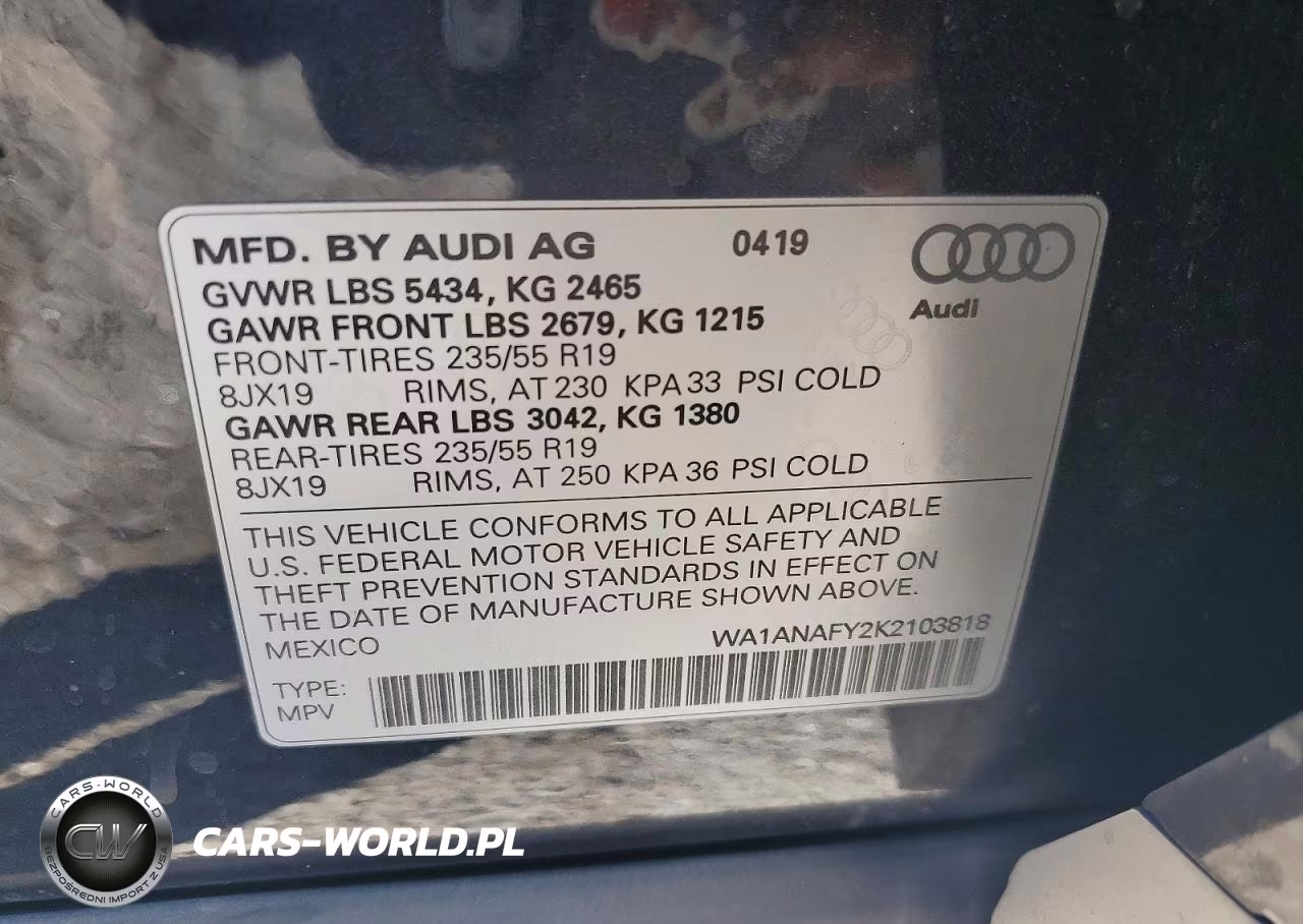 2019 Audi Q5 Premium VIN:WA1ANAFY2K2103818 - 14