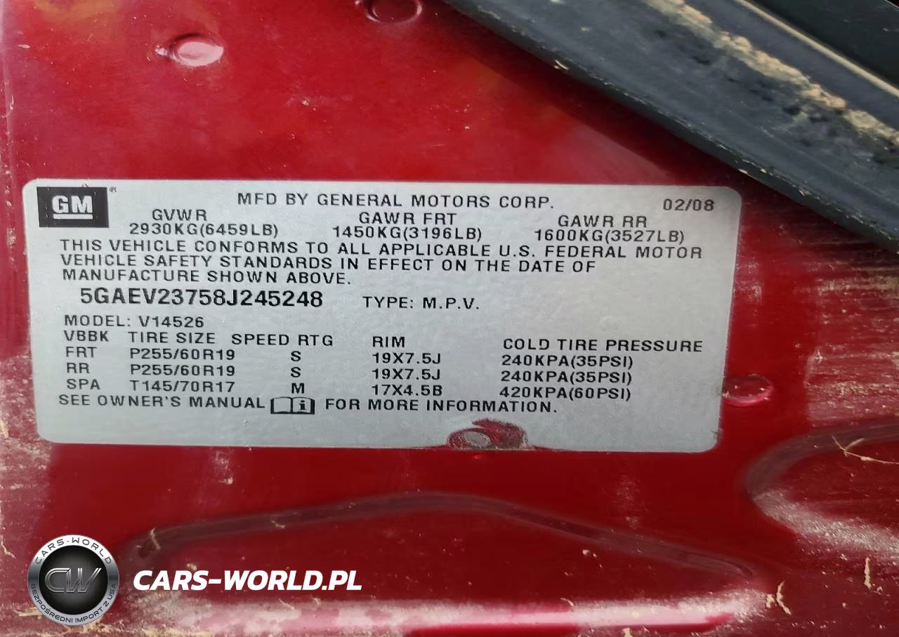 2008 Buick Enclave Cxl VIN:5GAEV23758J245248 - 13