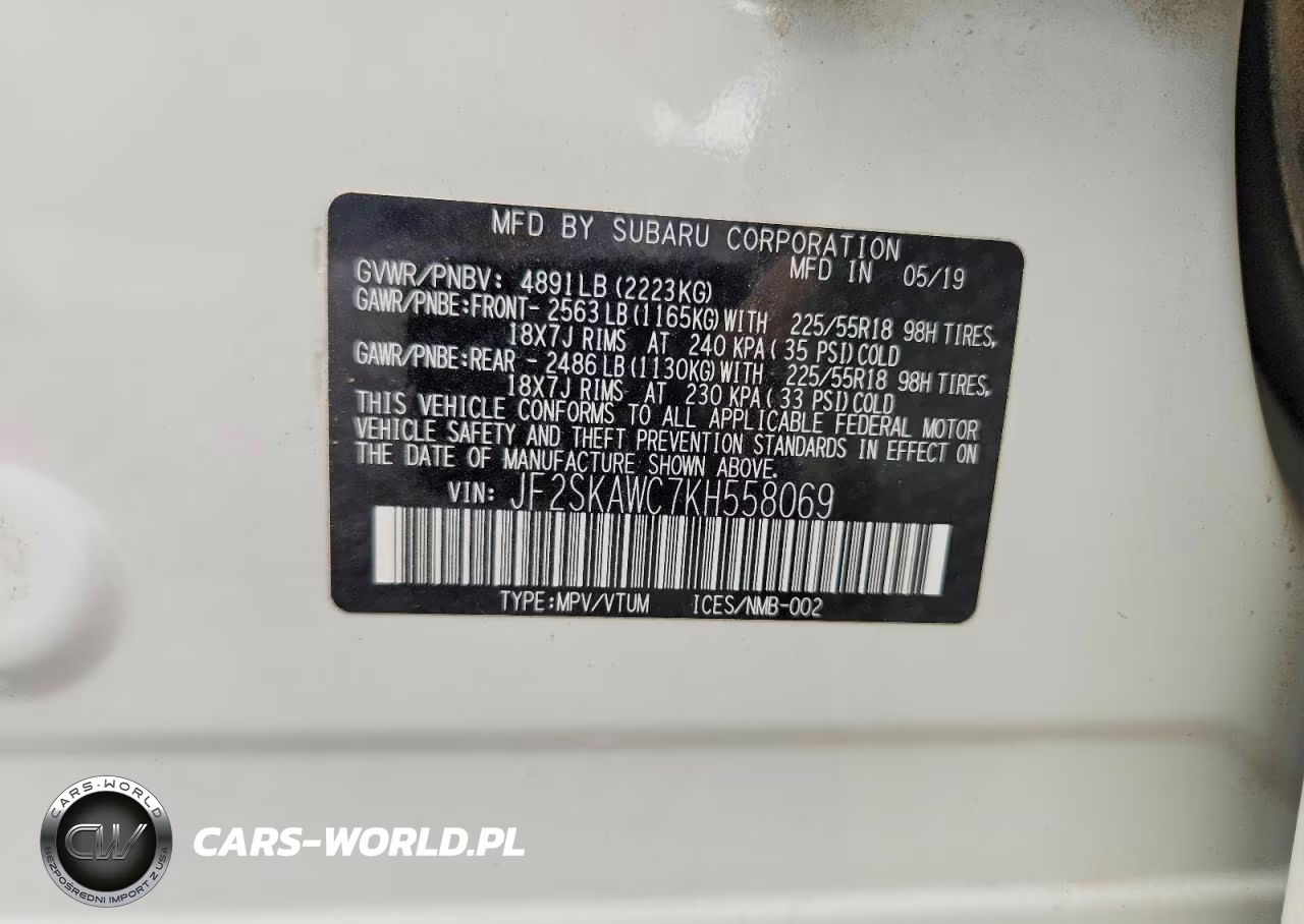 2019 Subaru Forester Touring VIN:JF2SKAWC7KH558069 - 14