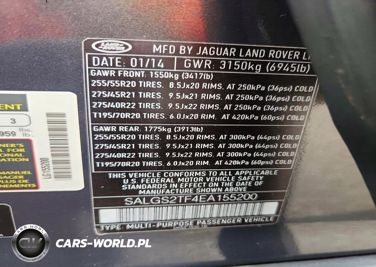 2014 Land Rover Range Rover Supercharged VIN:SALGS2TF4EA155200 - 13