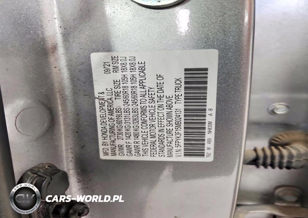 2021 Honda Ridgeline Sport VIN:5FPYK3F15MB024131 - 12
