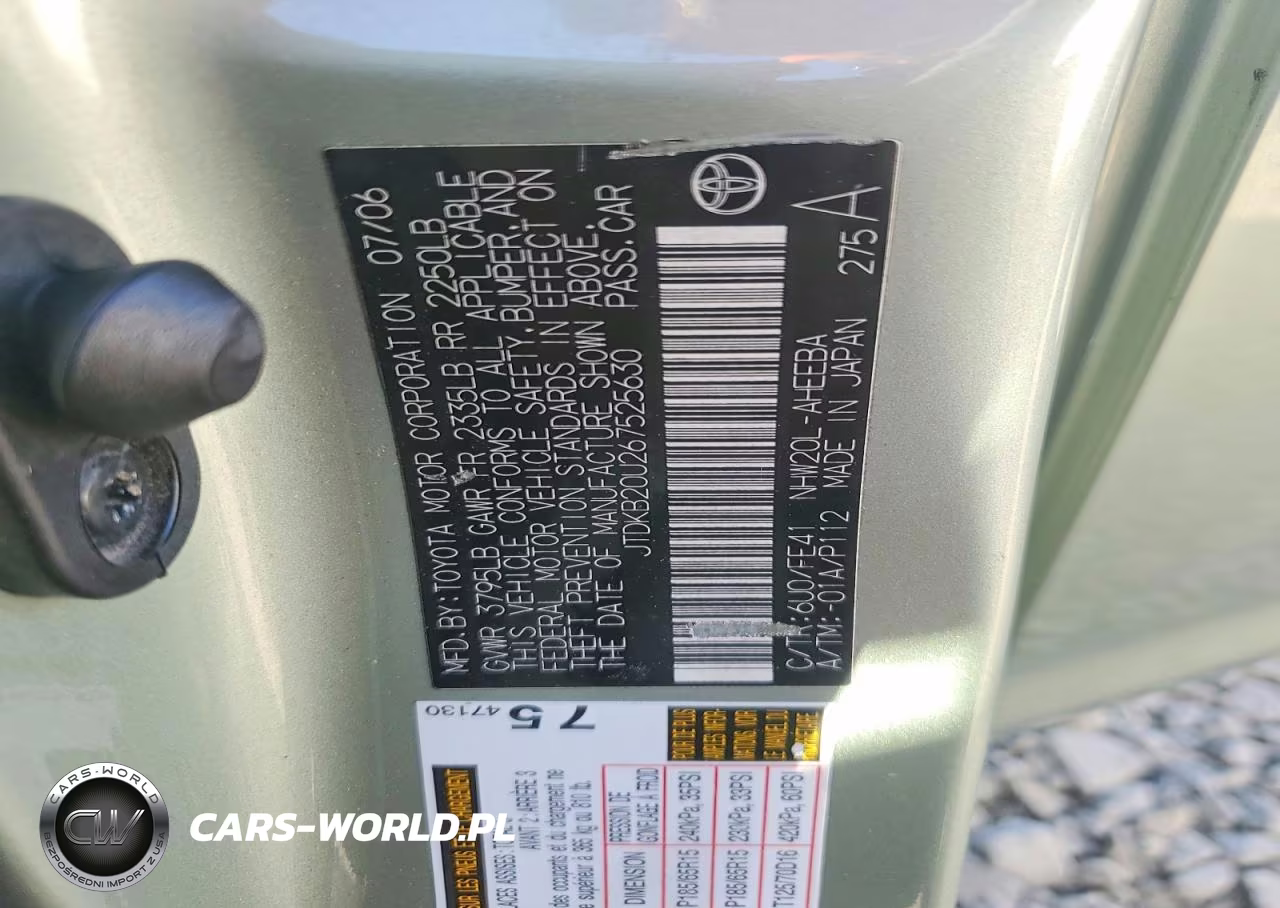 2006 Toyota Prius Base VIN:JTDKB20U267525630 - 12