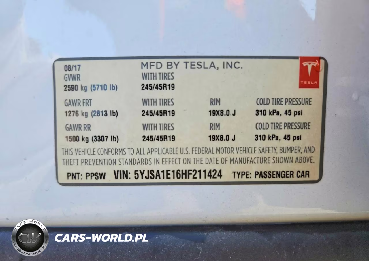 2017 Tesla Model S VIN:5YJSA1E16HF211424 - 12