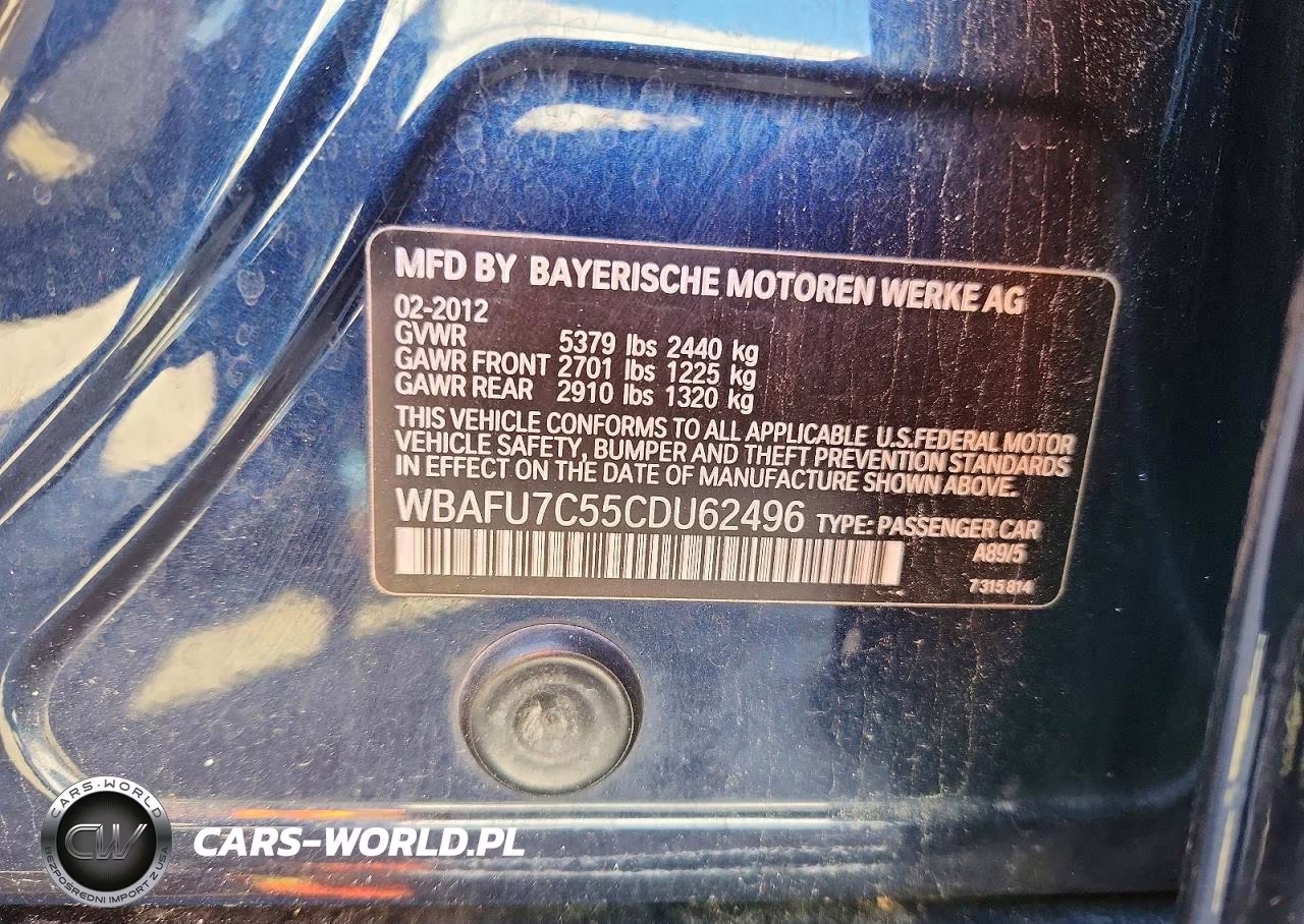 2012 BMW 535 Xi VIN:WBAFU7C55CDU62496 - 12