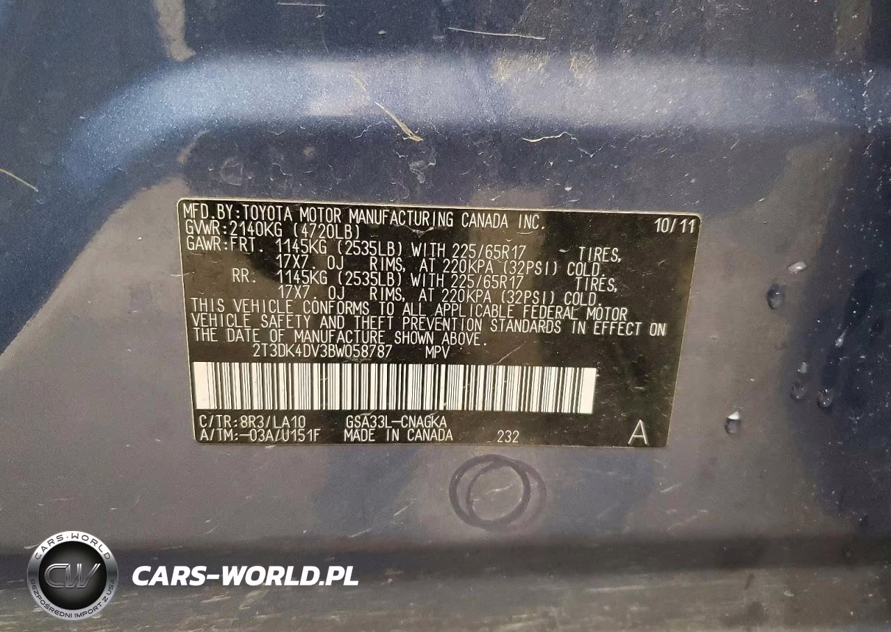 2011 Toyota Rav4 Limited VIN:2T3DK4DV3BW058787 - 14