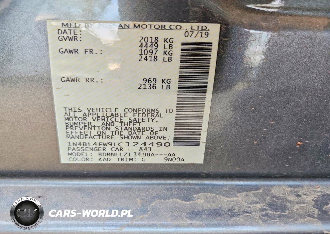 2020 Nissan Altima Platinum VIN:1N4BL4FW9LC124490 - 12