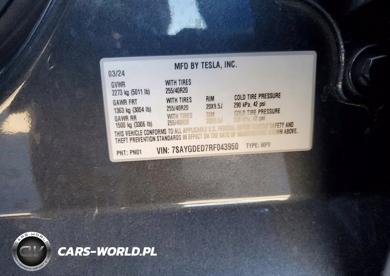 2024 Tesla Model Y VIN:7SAYGDED7RF043950 - 12