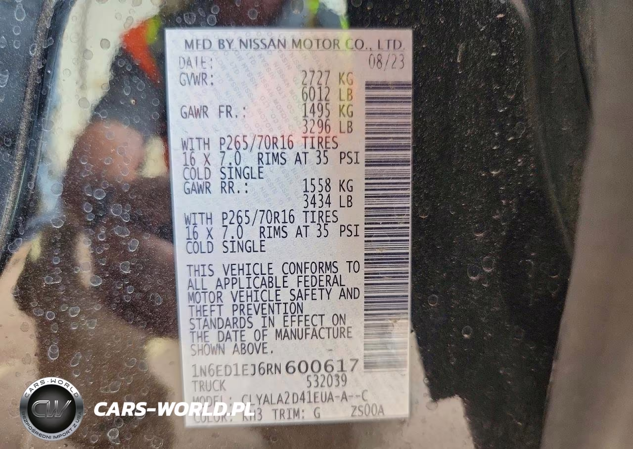 2024 Nissan Frontier S VIN:1N6ED1EJ6RN600617 - 12
