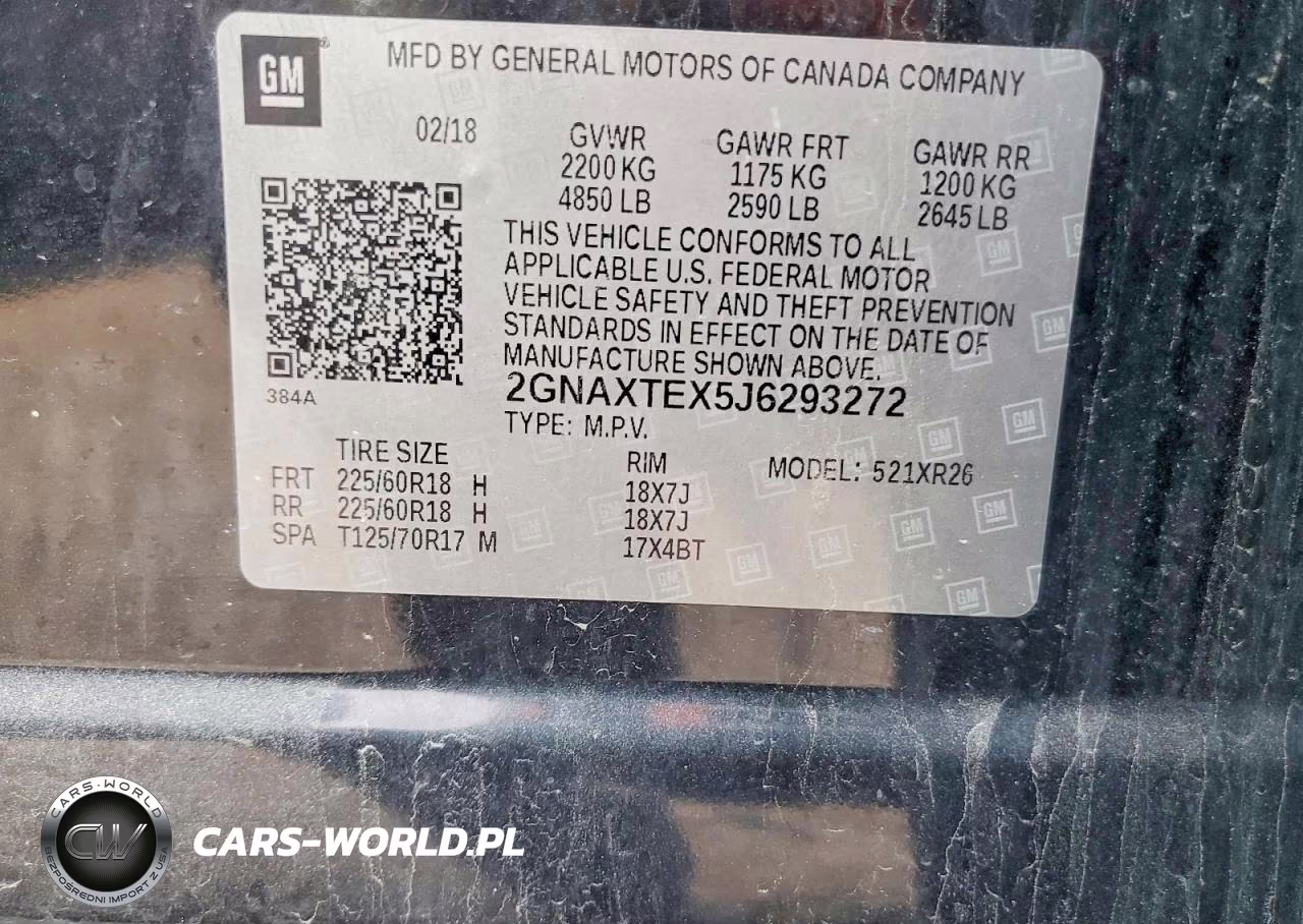 2018 Chevrolet Equinox Lt VIN:2GNAXTEX5J6293272 - 12