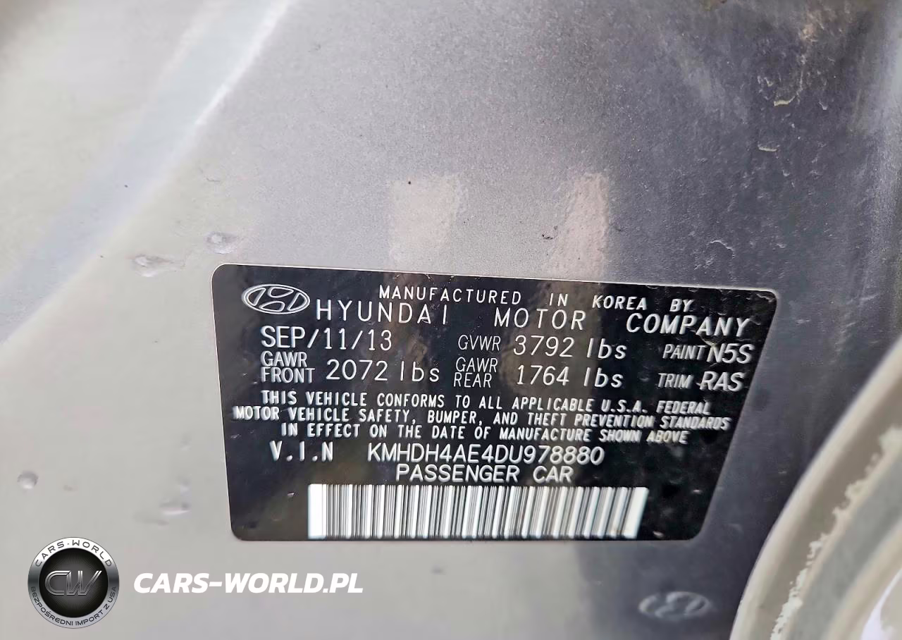 2013 Hyundai Elantra Gls VIN:KMHDH4AE4DU978880 - 13