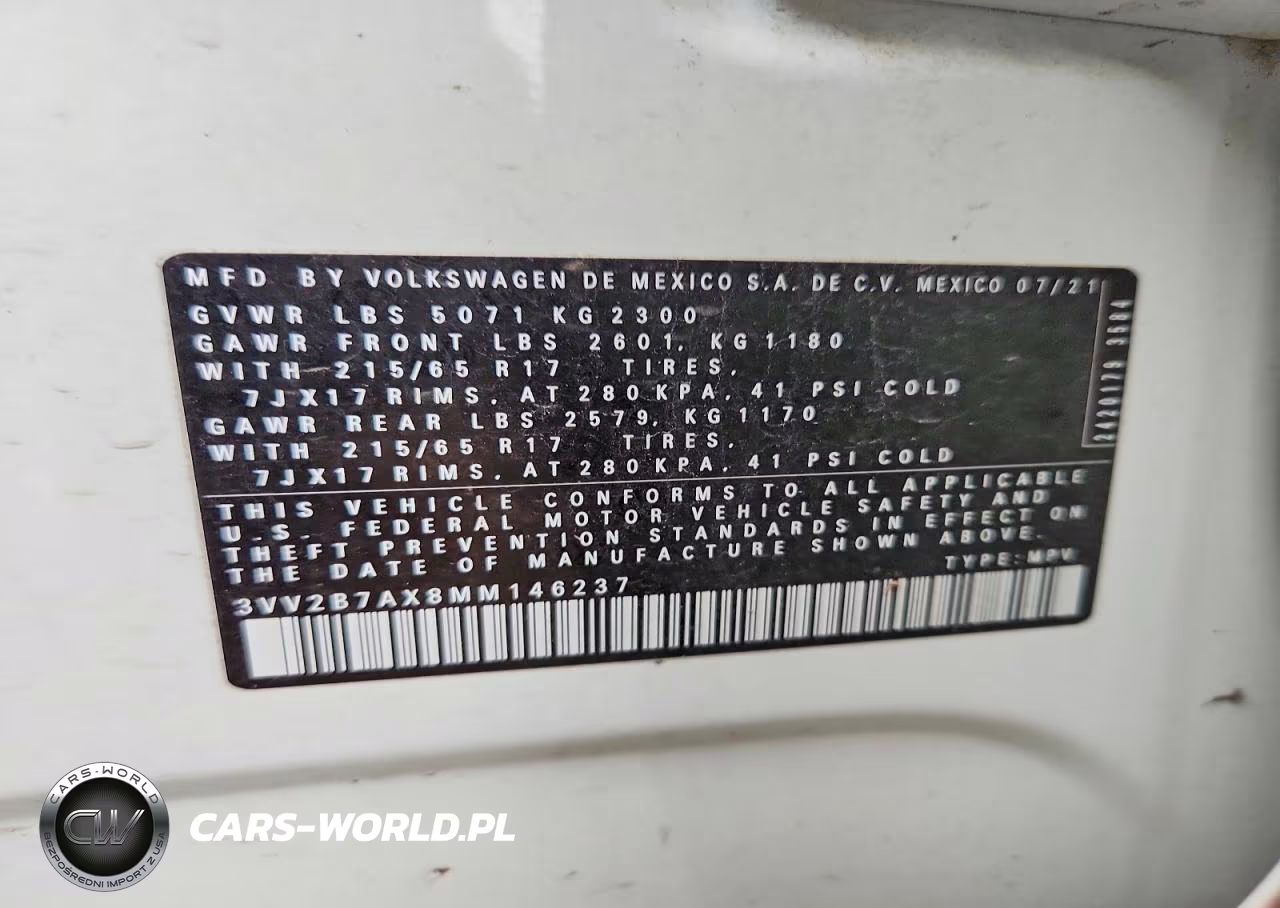 2021 Volkswagen Tiguan Se VIN:3VV2B7AX8MM146237 - 13