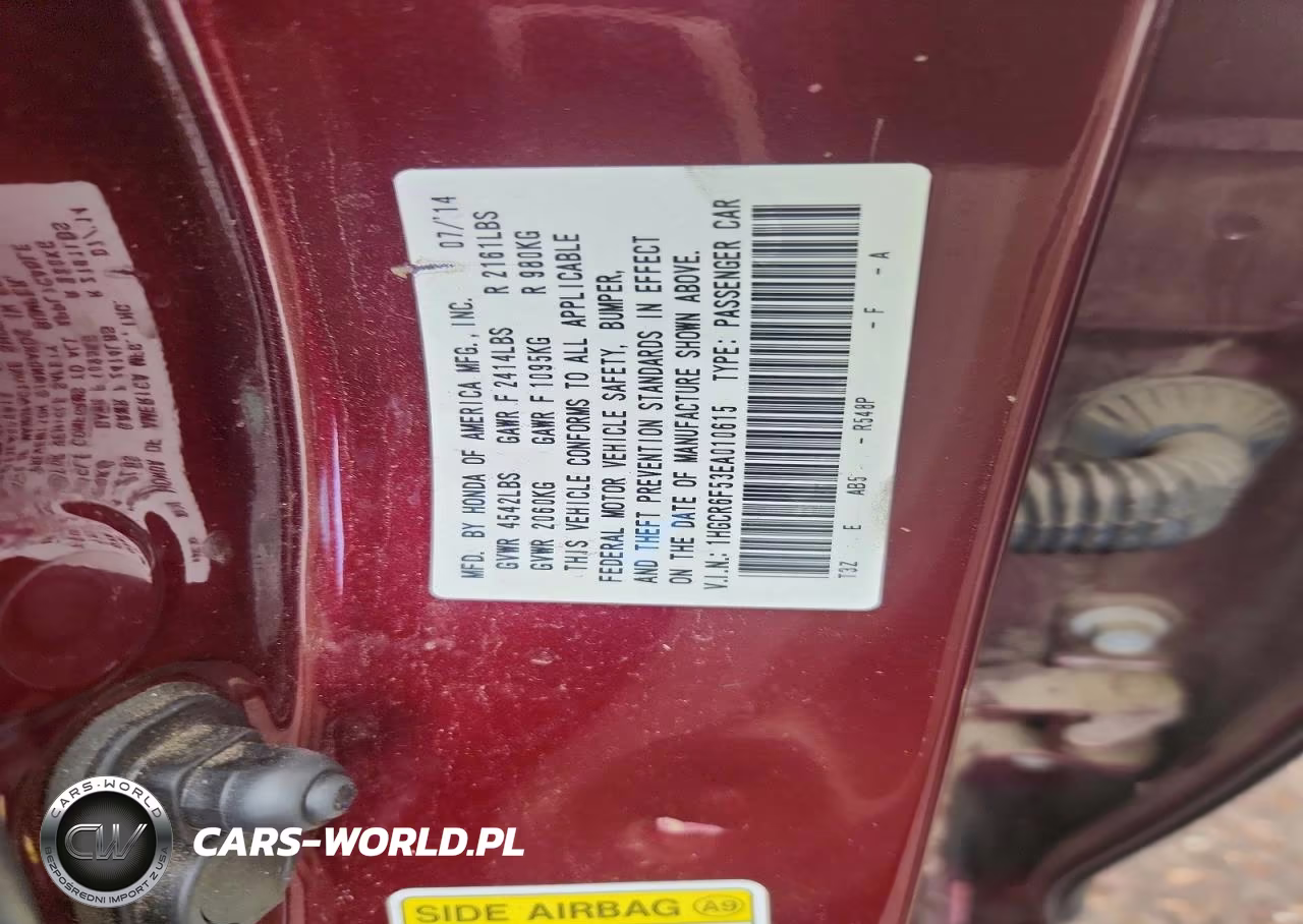 2014 Honda Accord Hybrid Exl VIN:1HGCR6F53EA010615 - 12