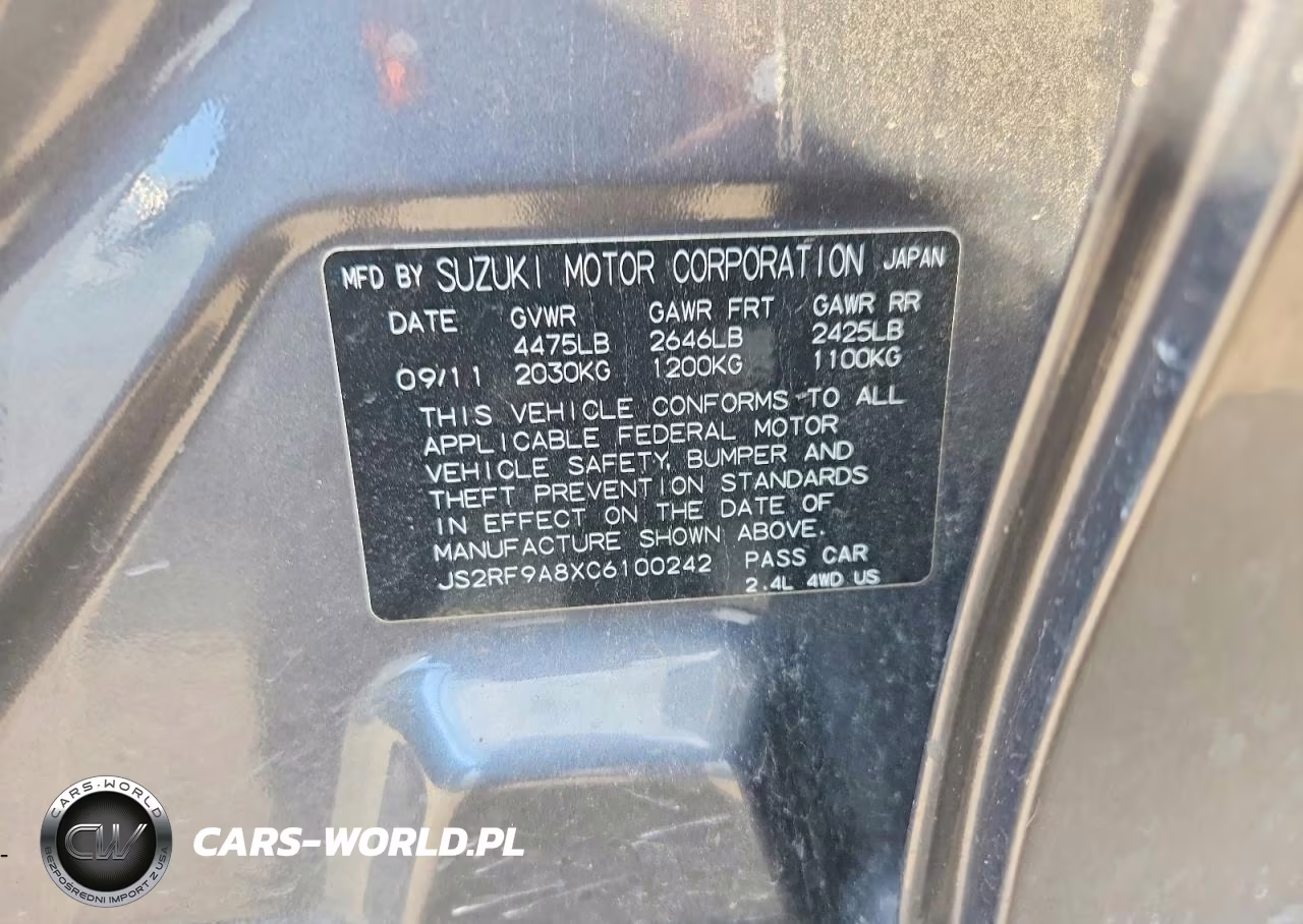 2012 Suzi Kizashi Sls Sport VIN:JS2RF9A8XC6100242 - 12