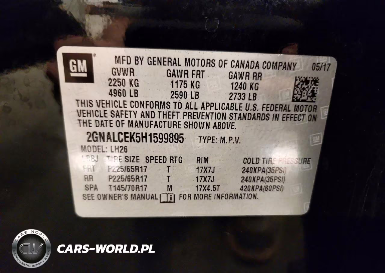 2017 Chevrolet Equinox Lt VIN:2GNALCEK5H1599895 - 13