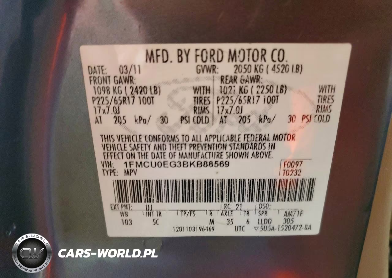 2011 Ford Escape Limited VIN:1FMCU0EG3BKB88569 - 13