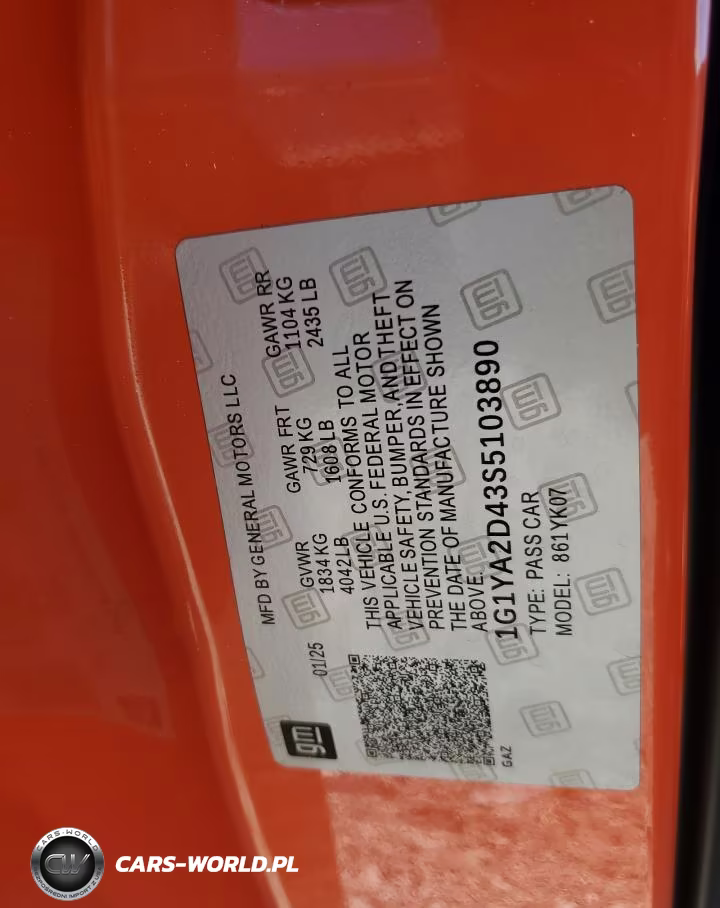 2025 Chev Corvette Stingray 1Lt VIN:1G1YA2D43S5103890 - 12
