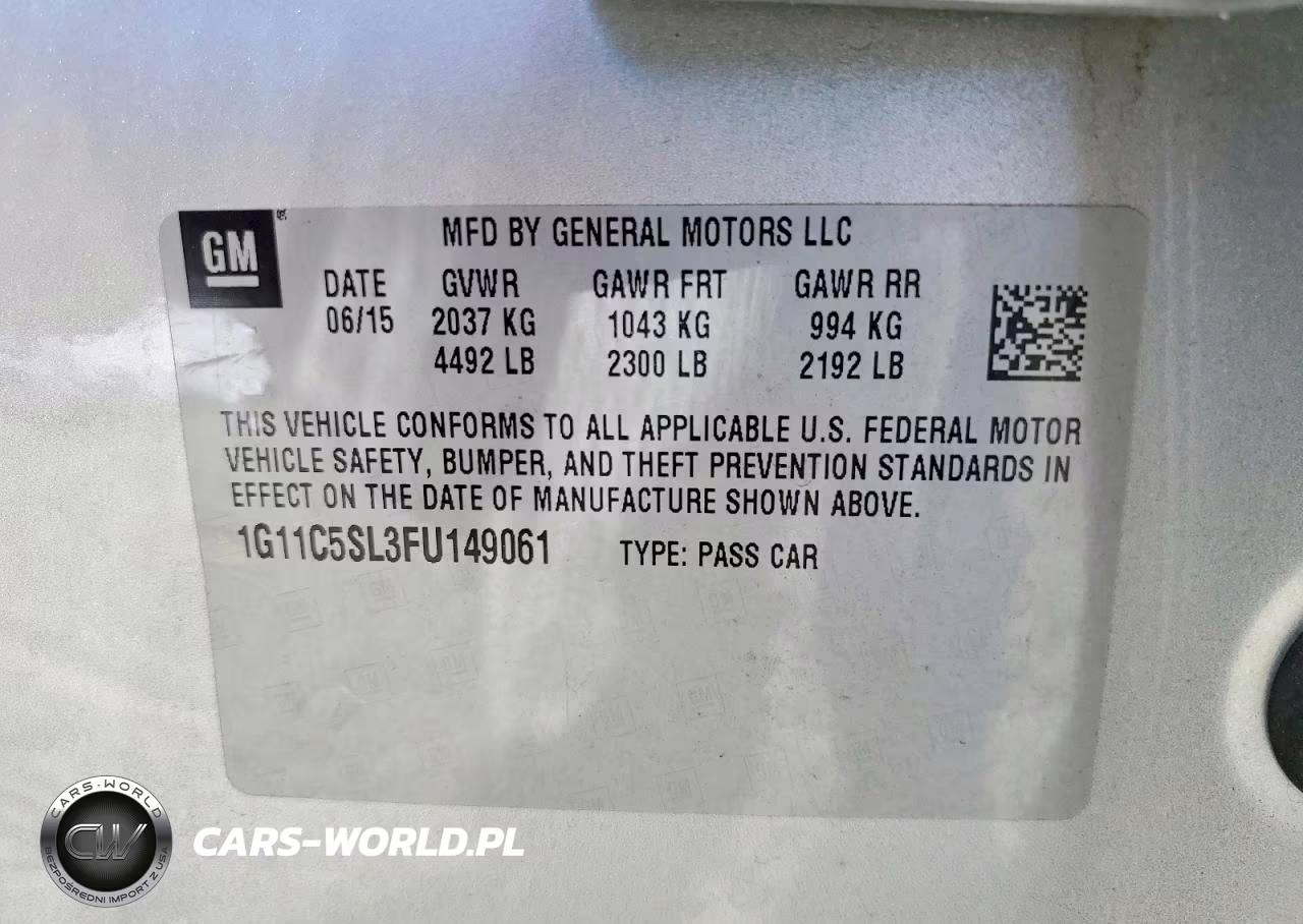 2015 Chevrolet Malibu 1Lt VIN:1G11C5SL3FU149061 - 13