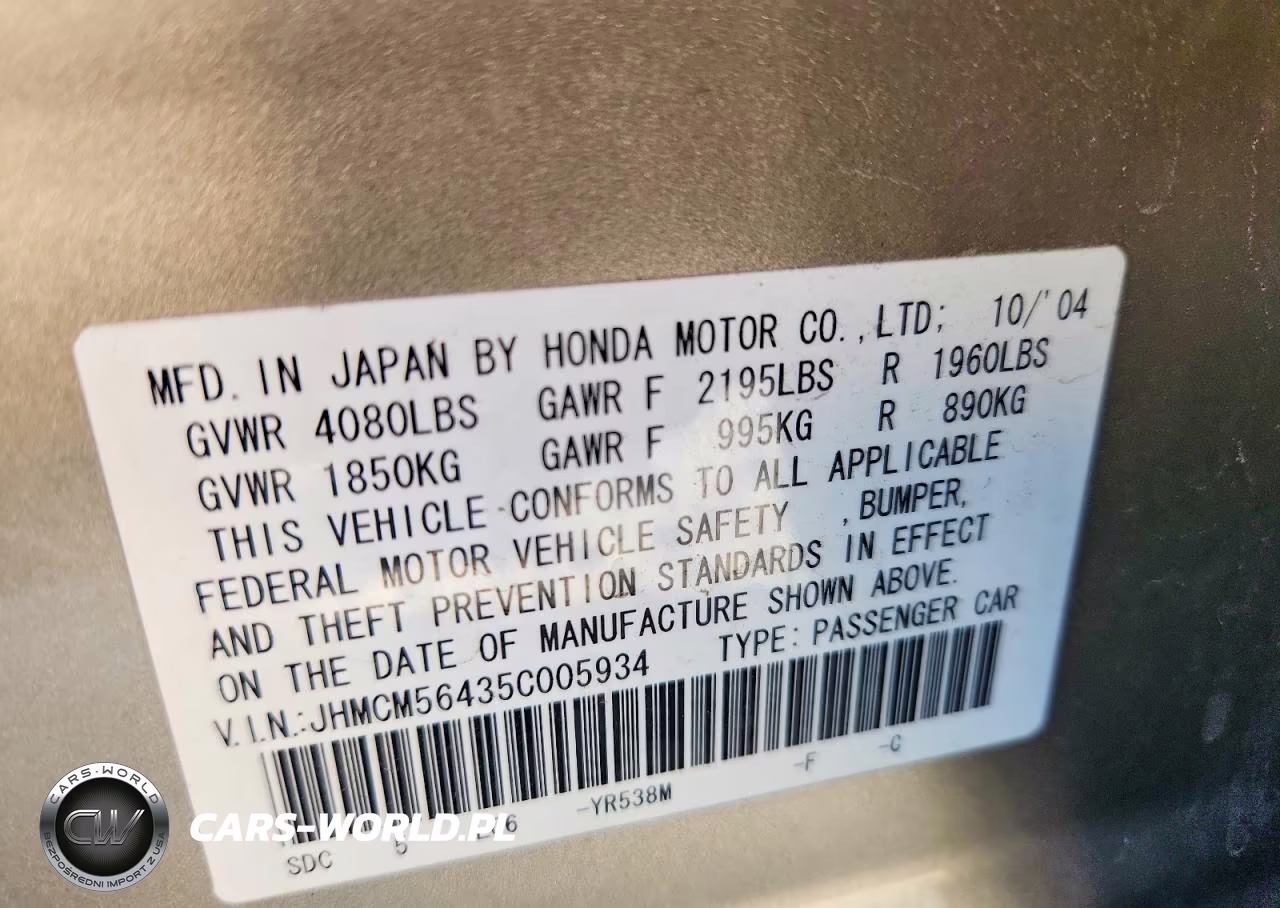 2005 Honda Accord Lx VIN:JHMCM56435C005934 - 13