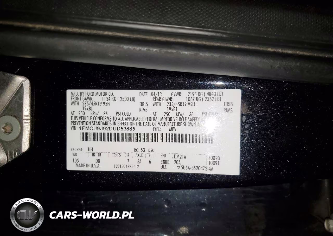 2013 Ford Escape Titanium VIN:1FMCU9J92DUD53885 - 14