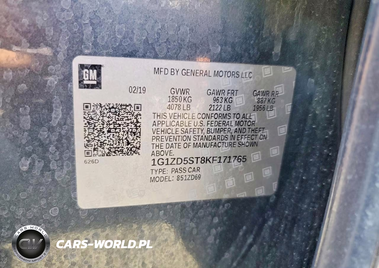 2019 Chevrolet Malibu Lt VIN:1G1ZD5ST8KF171765 - 12
