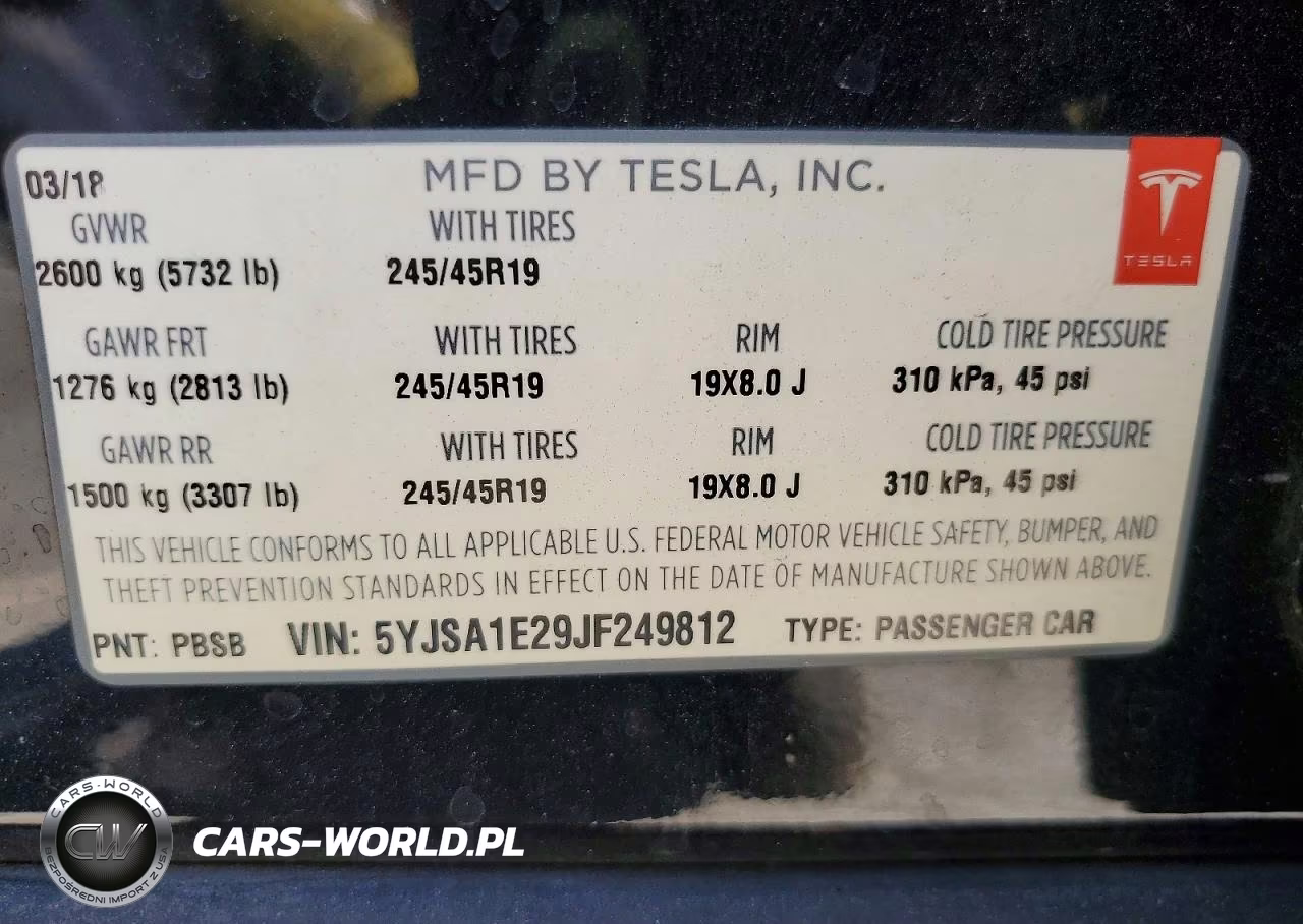 2018 Tesla Model S VIN:5YJSA1E29JF249812 - 14