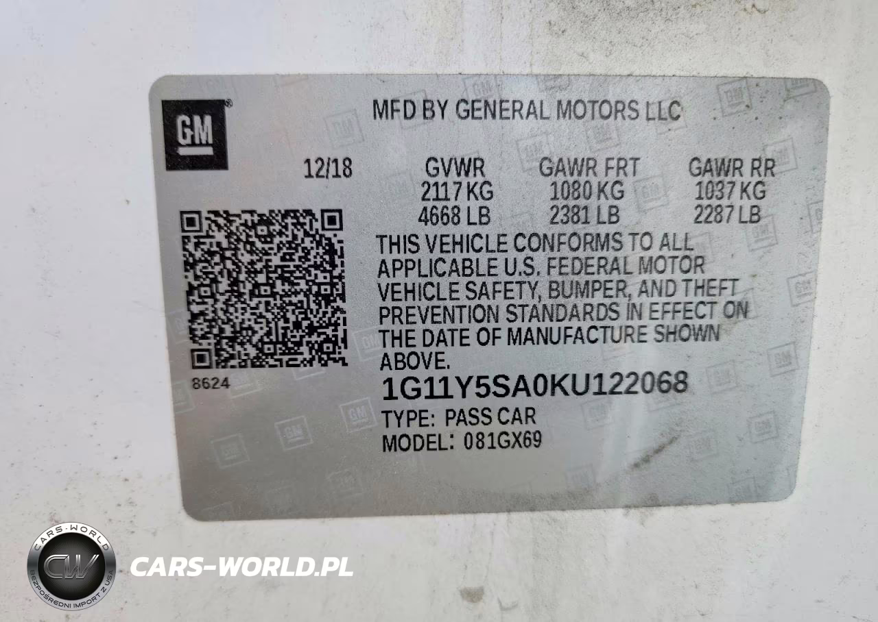 2019 Chevrolet Impala Ls VIN:1G11Y5SA0KU122068 - 12
