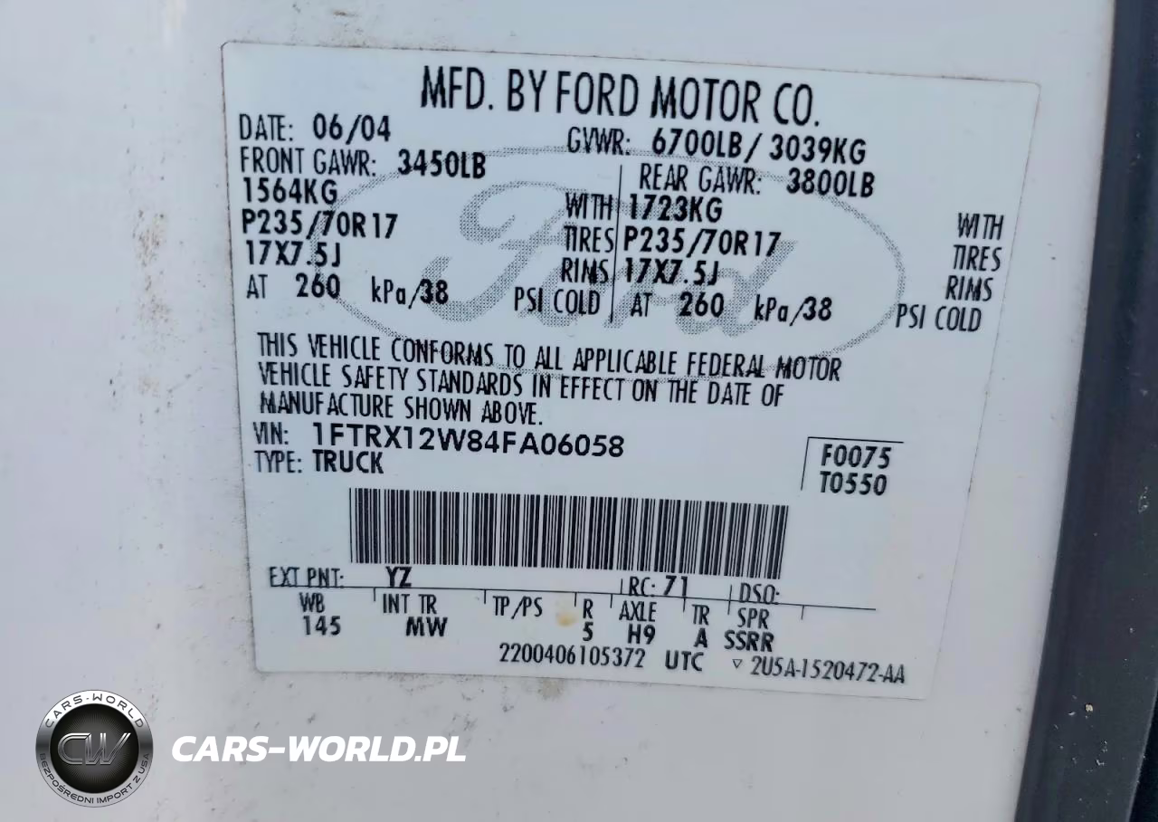 2004 Ford F150 Xlt VIN:1FTRX12W84FA06058 - 12