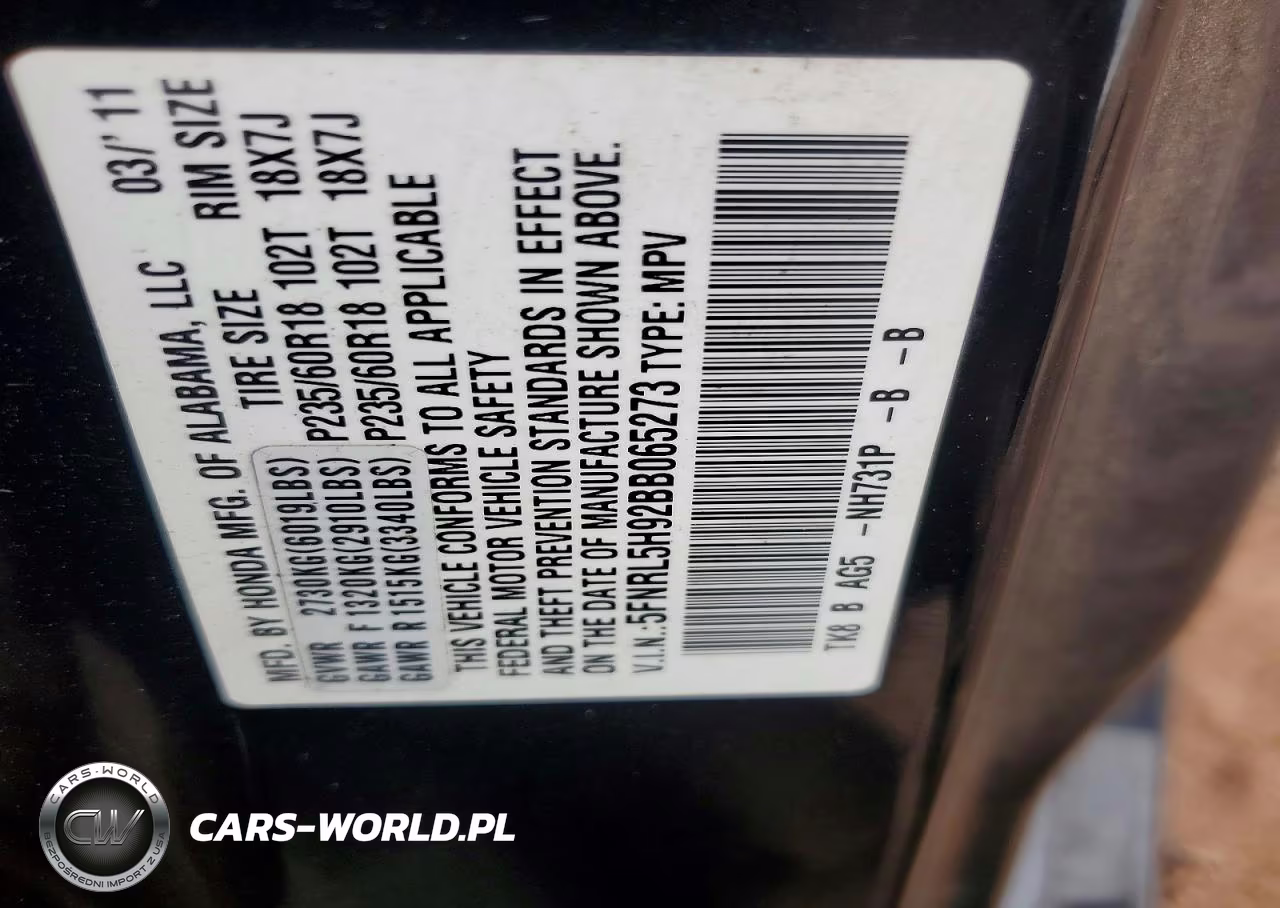 2011 Honda Odyssey Touring VIN:5FNRL5H92BB065273 - 14