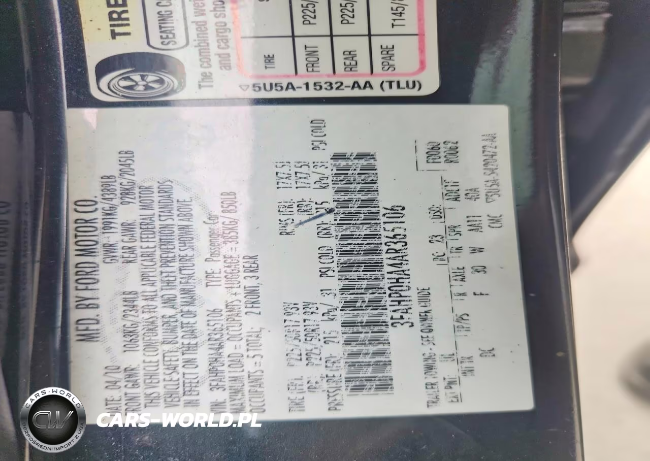 2010 Ford Fusion Se VIN:3FAHP0HA4AR365106 - 12
