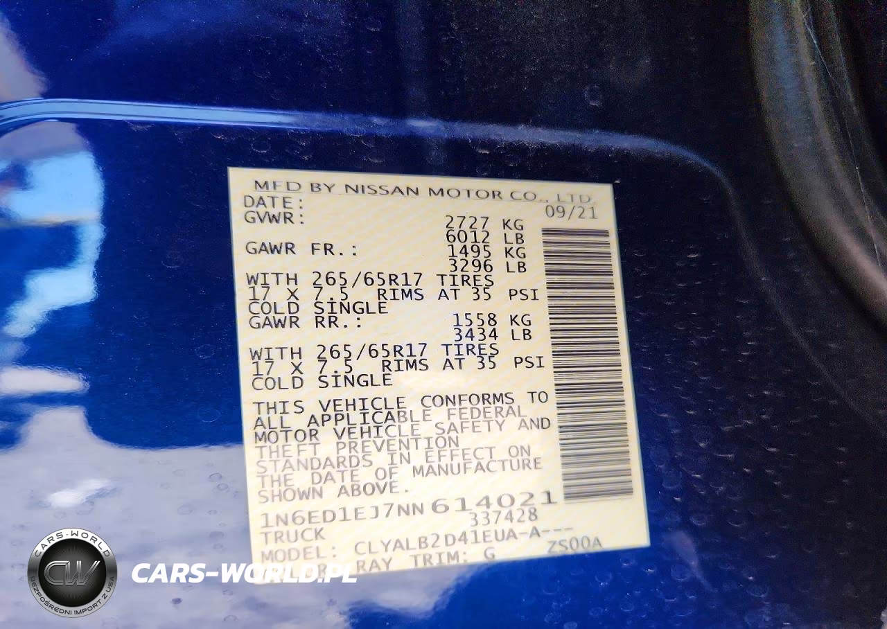 2022 Nissan Frontier Sv VIN:1N6ED1EJ7NN614021 - 12