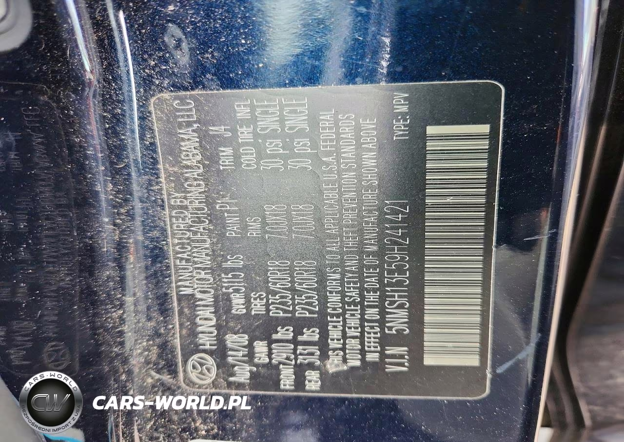 2009 Hyundai Santa Fe Se VIN:5NMSH13E59H241421 - 13