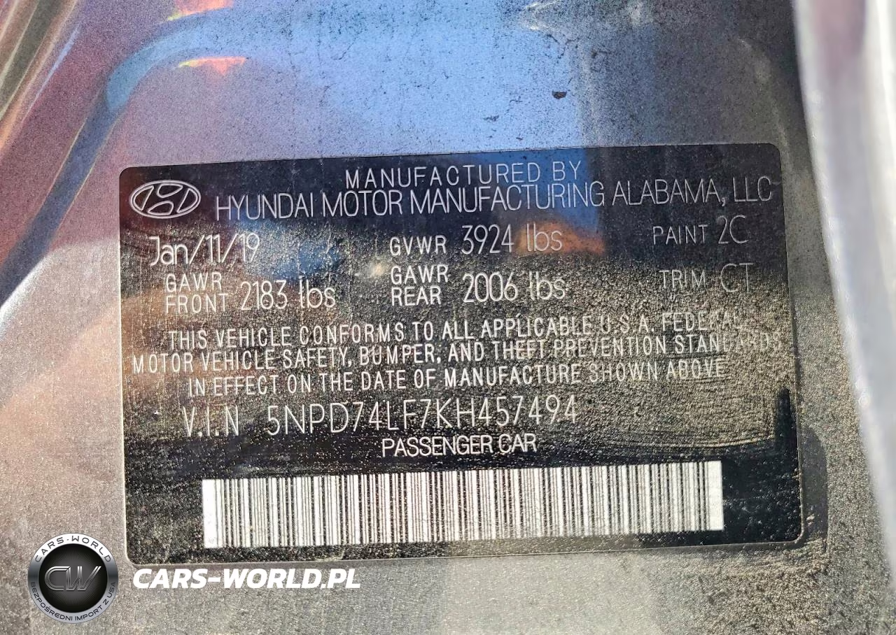2019 Hyundai Elantra Se VIN:5NPD74LF7KH457494 - 13