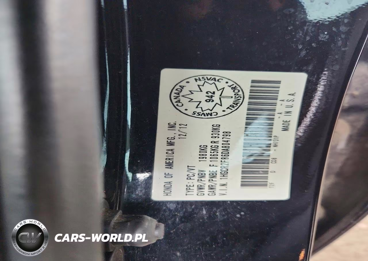 2013 Honda Accord Exl VIN:1HGCR2F86DA804798 - 13