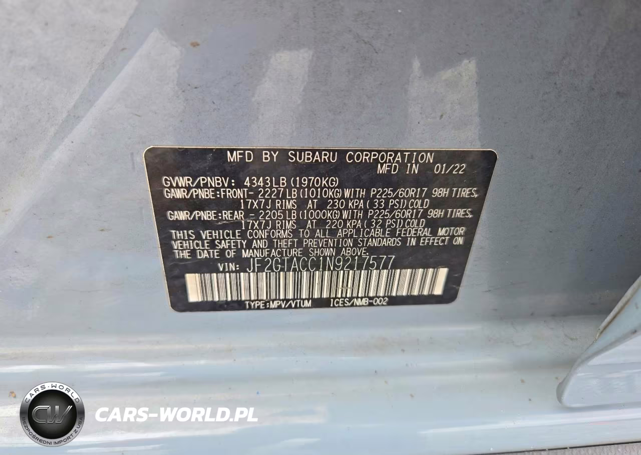 2022 Subaru Crosstrek Premium VIN:JF2GTACC1N9217577 - 12