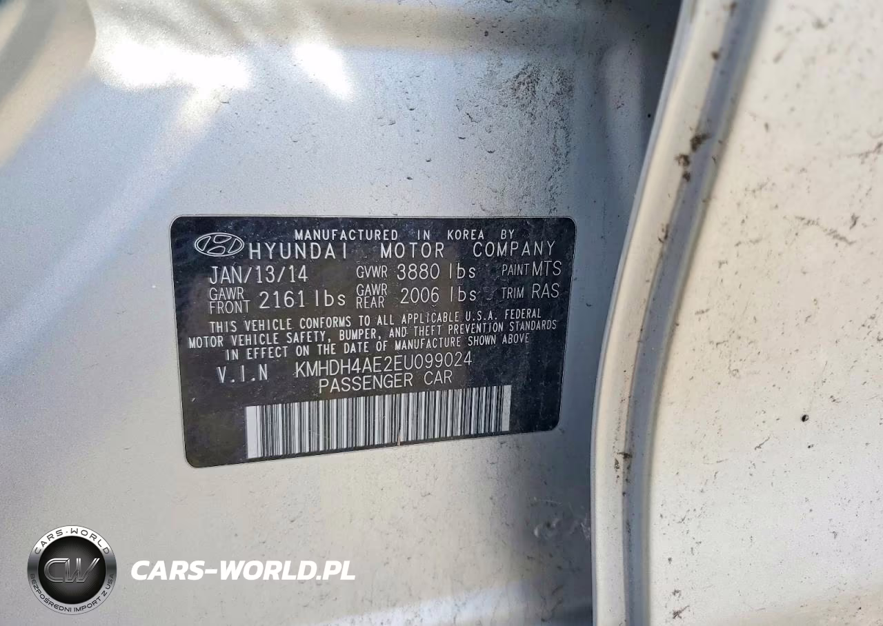 2014 Hyundai Elantra Se VIN:KMHDH4AE2EU099024 - 12