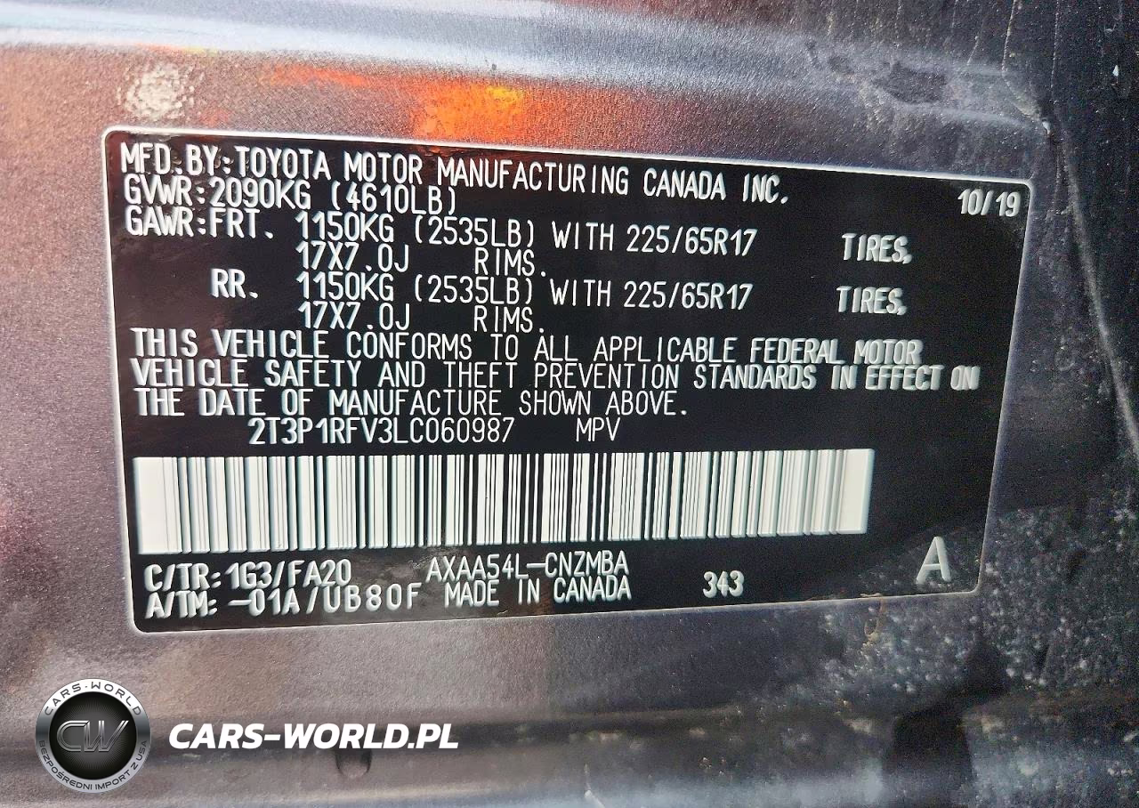 2020 Toyota Rav4 Xle VIN:2T3P1RFV3LC060987 - 13