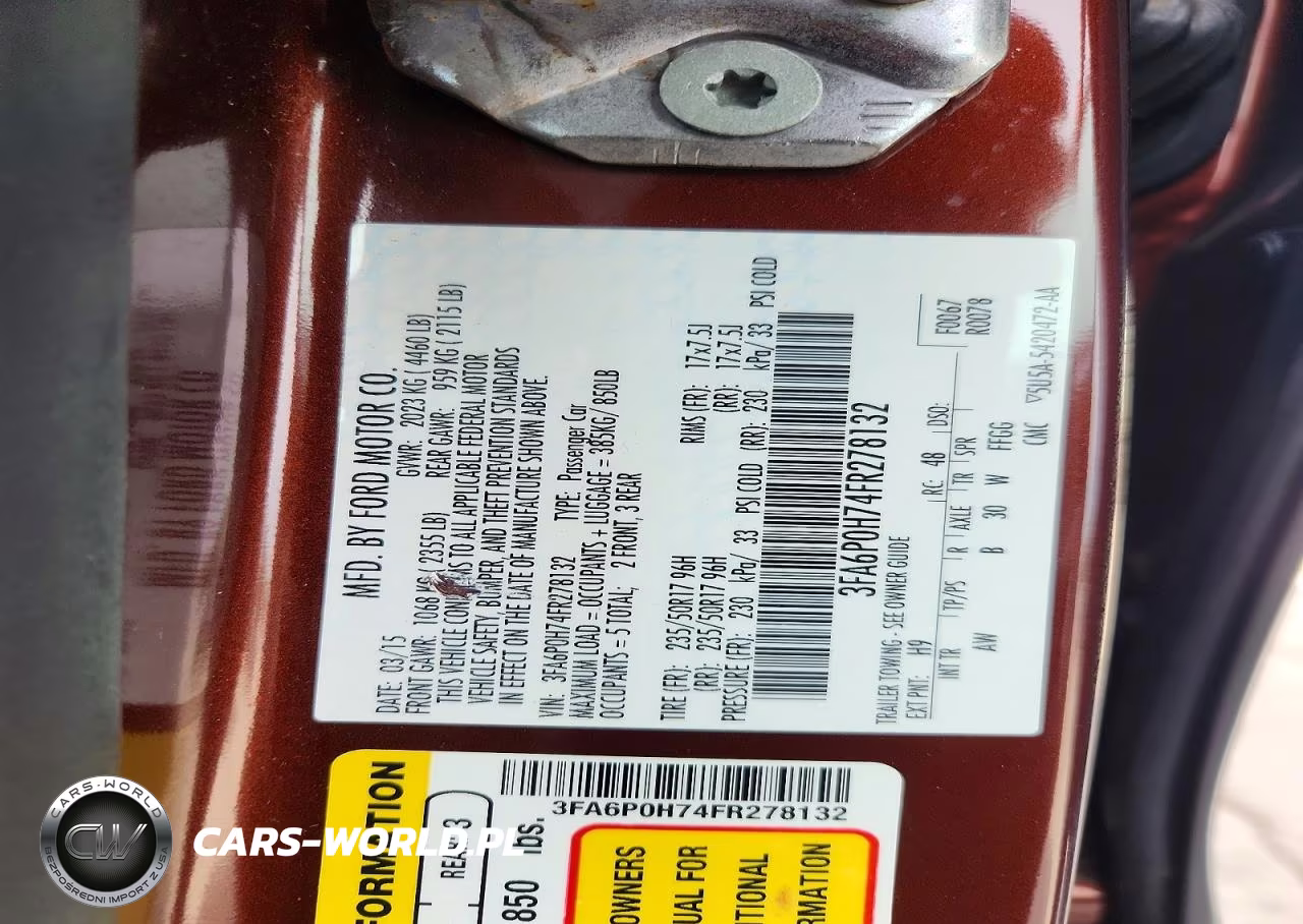 2015 Ford Fusion Se VIN:3FA6P0H74FR278132 - 12