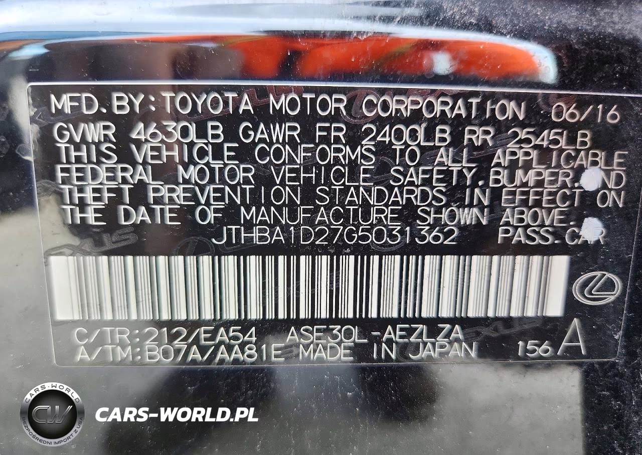 2016 Lexus Is 200T VIN:JTHBA1D27G5031362 - 13