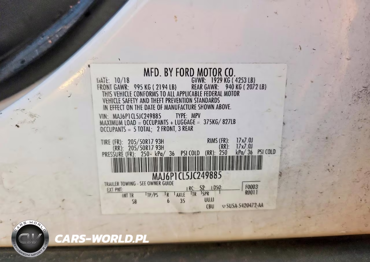 2018 Ford Ecosport Ses VIN:MAJ6P1CL5JC249885 - 13