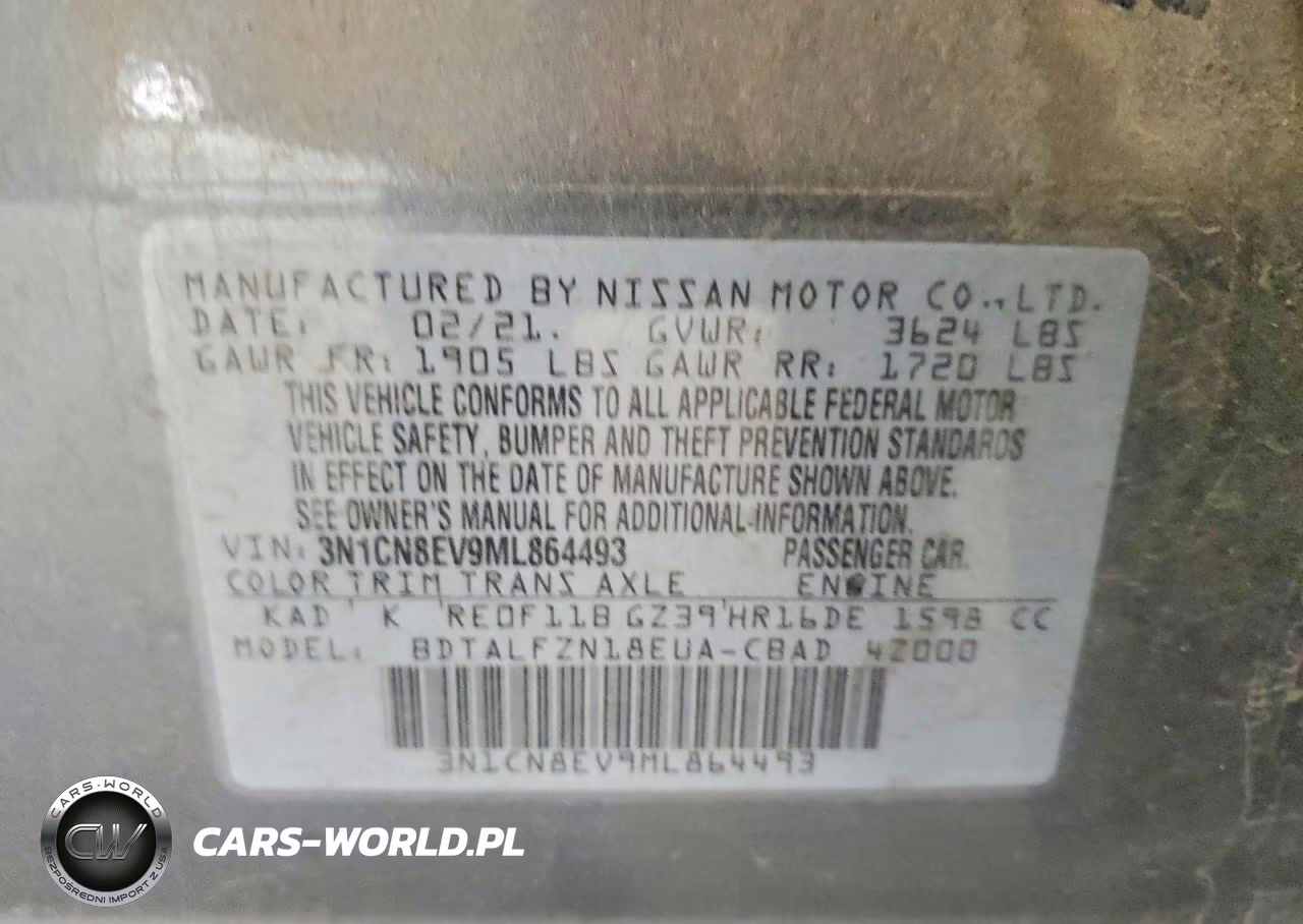 2021 Nissan Versa Sv VIN:3N1CN8EV9ML864493 - 12
